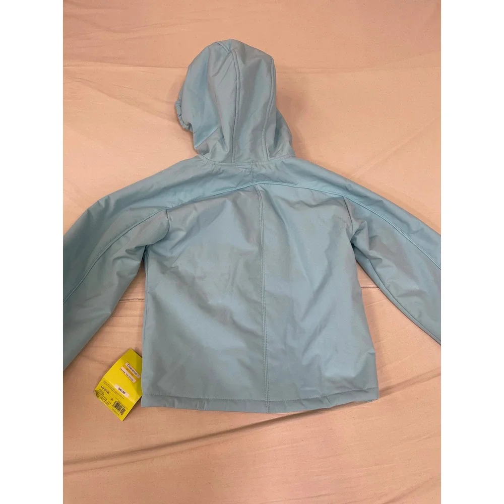 All in Motion Girls Light Blue Sherpa Lined Softshell Jacket Hooded Size L 10/12